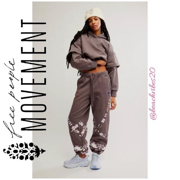 FP MOVEMENT BY FREE PEOPLE Snow Flow Jogger Driftwood Combo Large NWT - Picture 1 of 6
